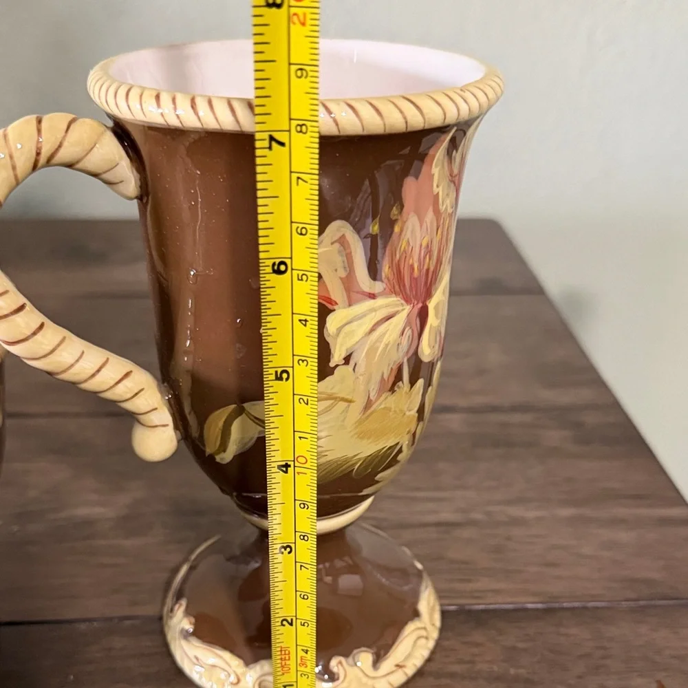 Certified International Savannah Raymond Waites Floral Bowl & Mug Set Brown